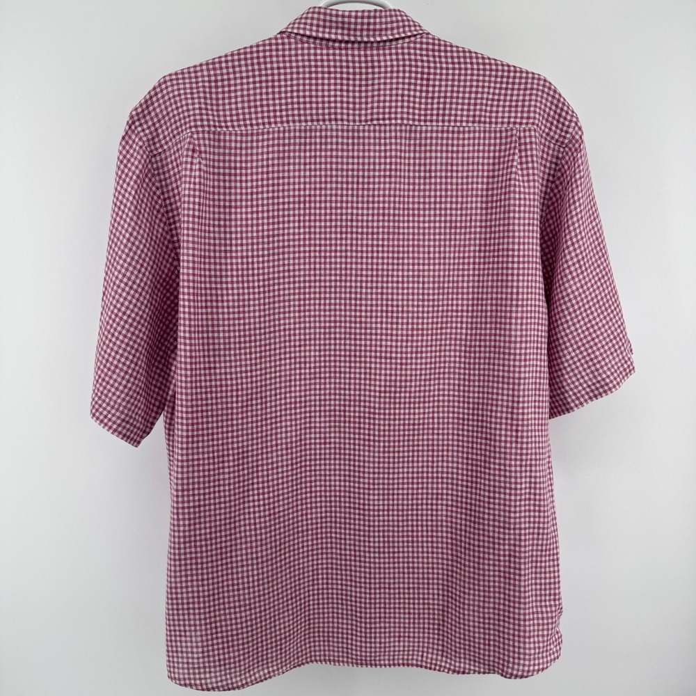 Rodd & Gunn Button Up Shirt Mens 3XL Pink Gingham 100%‎ Linen Italian Fabric - Picture 3 of 12